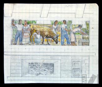 Estudio para el mural 'Paisaje campestre'
