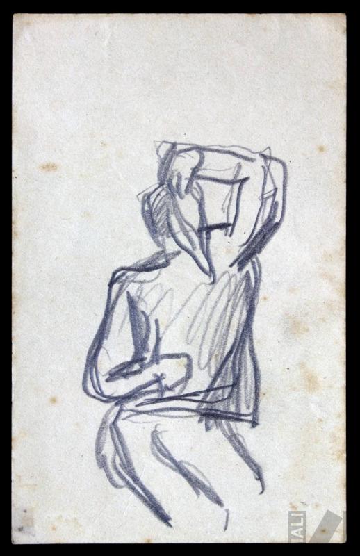 Hombre bailando, estudio para 'Marinera con cajón'