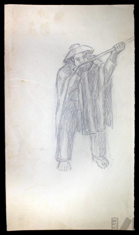 Estudio de músico indígena