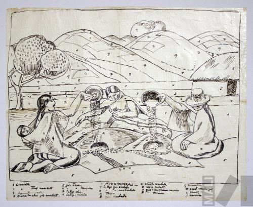 Estudio para 'Las aventadoras'