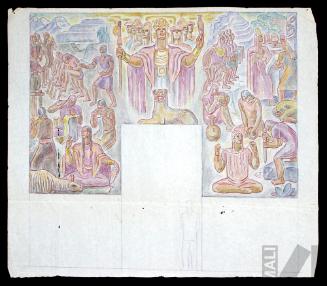 Boceto para el mural 'El imperio incaico'