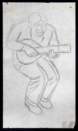 Músico, estudio para 'Trío cantor'