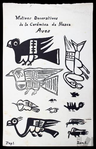 Motivos decorativos de la cerámica de Nazca, aves