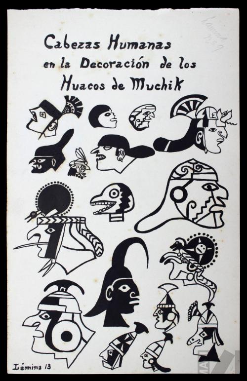 Cabezas humanas en la decoración de los huacos de Muchik