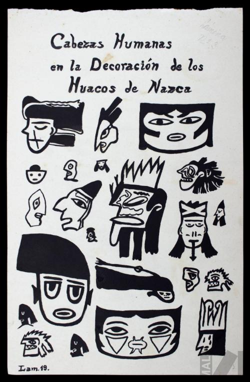 Cabezas humanas en la decoración de los huacos de Nazca