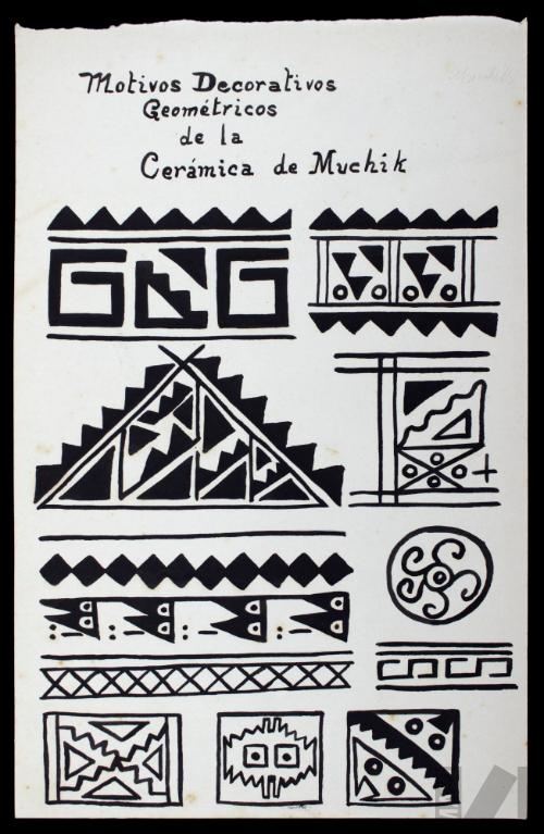 Motivos decorativos geométricos de la cerámica de Muchik