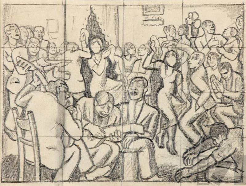 Estudio para 'Marinera con cajón'