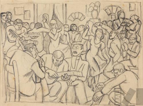 Estudio para 'Marinera con cajón'