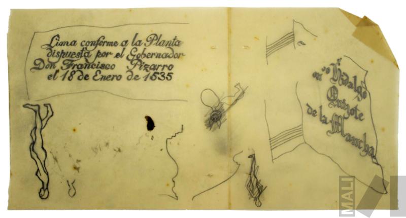 Estudio para  afiche conmemorativo por el IV centenario de la fundación de Lima