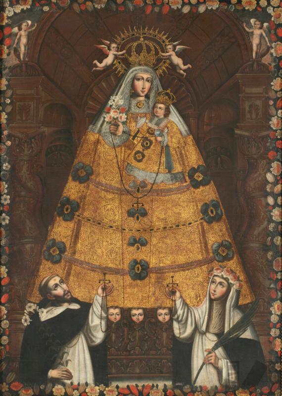 Virgen del Rosario con santo Domingo y santa Rosa