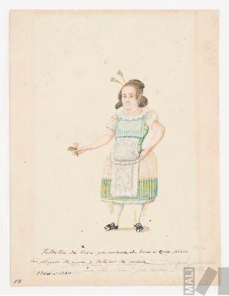 Mujer con traje limeño entre 1760 y 1780