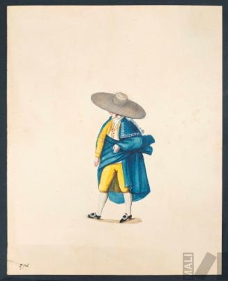 Hombre con sombrero y capa