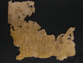 Fragmento de paño con decoración de aves y plantas