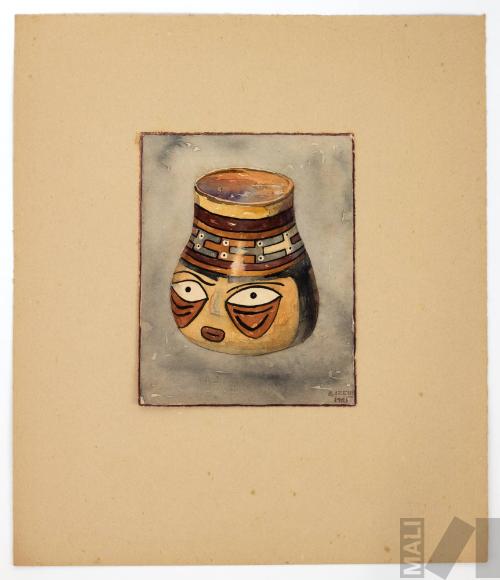 Estudio de cerámica Nasca (cabeza trofeo)