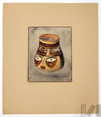 Estudio de cerámica Nasca (cabeza trofeo)