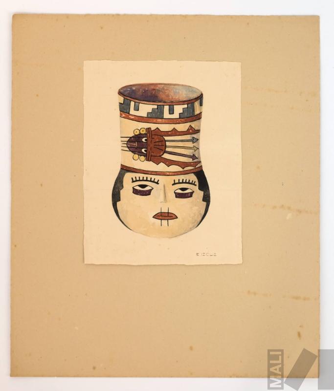 Estudio de cerámica Nasca (cabeza trofeo)