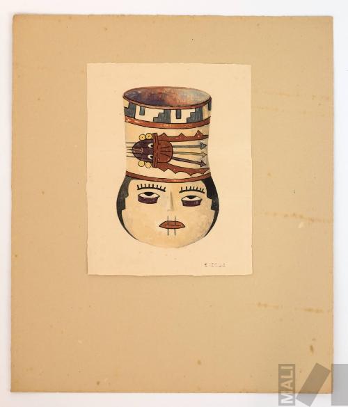 Estudio de cerámica Nasca (cabeza trofeo)