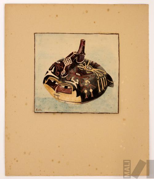 Estudio de cerámica Nasca (cabeza trofeo)