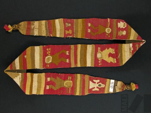 Banda polícroma decorada con aves y peces