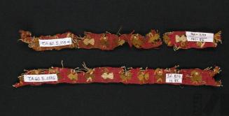 Fragmentos de cinta polícroma con diseños de aves de perfil