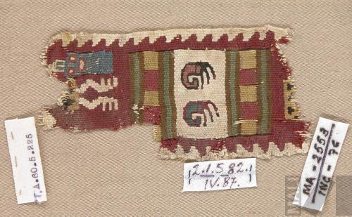 Fragmento de banda con diseños zoomorfos estilizados