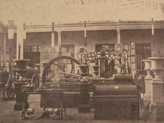 Exhibición de maquinarias en el Parque de la Exposición. Álbum Exposición de Lima.