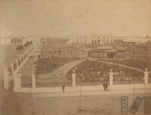 Plazuela, palacio y dependencias del Parque de la Exposición. Álbum Exposición de Lima