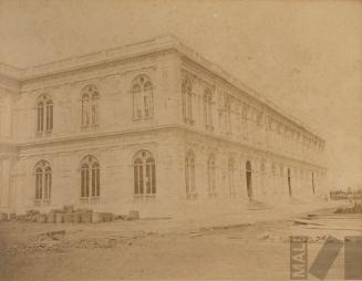 Fachada lateral derecha del Palacio de la Exposición. Álbum Exposición de Lima.