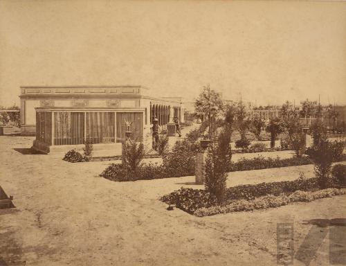 Pabellón de las fieras en el Parque de la Exposición. Álbum Exposición de Lima.