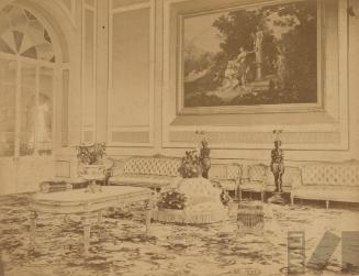 Salón Presidencial, decorado con tapicería de Aubusson, en los altos del Palacio de la Exposición