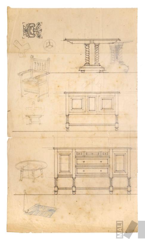 Diseño de mesa y consolas en estilo neocolonial