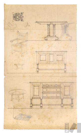 Diseño de mesa y consolas en estilo neocolonial