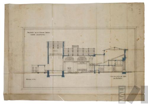 Proyecto de cinema teatro, corte longitudinal