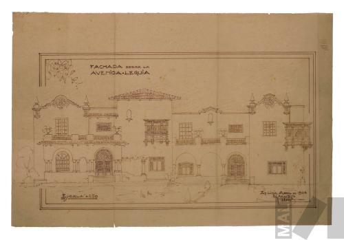 Fachadas sobre la avenida Leguia. Casas de Pedro Recavarren y Germán Aguirre Ugarte, Lima