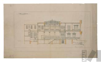 Diseño de casa, corte longitudinal