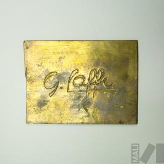 Prototipo para diseño de joyería  rectangular con inscripción G. Laffi