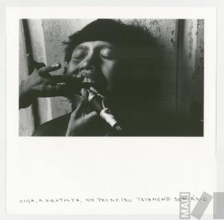 Ciça, a dentista, no primeiro tratamento dentário