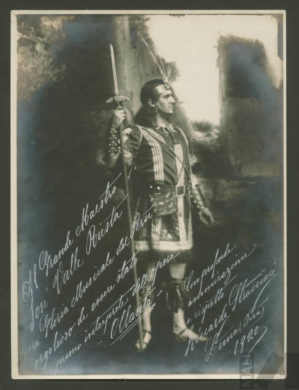 Riccarde Stracciari como Rumiñahui, en "Ollanta" de José María Valle Riestra