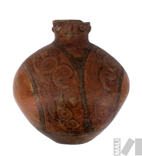 Cántaro cara gollete con representación de uncu