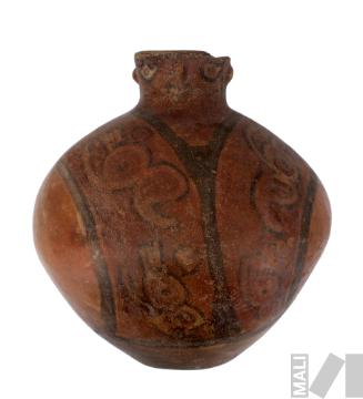 Cántaro cara gollete con representación de uncu