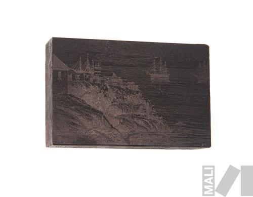 Matriz de grabado con vista
de las islas de Chincha