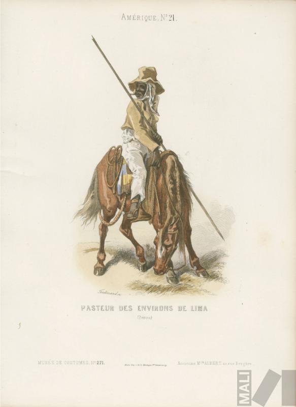 Pastor de los alrededores de Lima de la serie Les peuples peints par leurs Costume