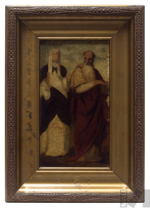 Un santo con una santa, copia de pintura veneciana 