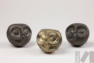 Sonajeras en forma de cabezas de búhos