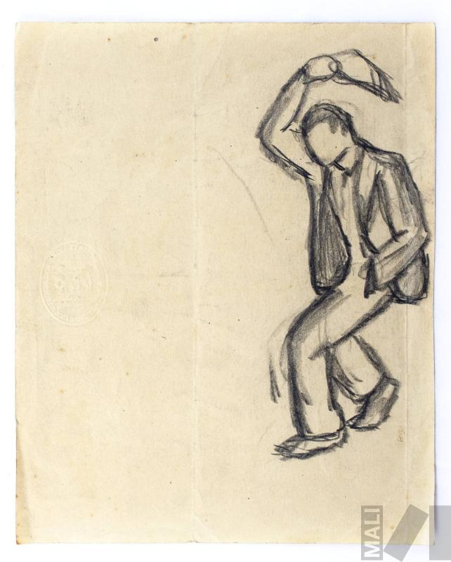 Hombre bailando, estudio para 'Marinera con cajón'