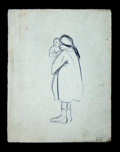 Estudio de mujer con niño