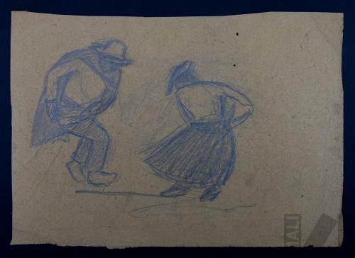 Estudio de pareja indígena bailando