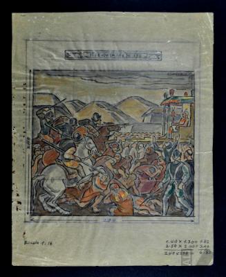 Boceto para el mural 'La hecatombe de Cajamarca'