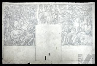 Estudio para mural de la conquista e independencia del Perú