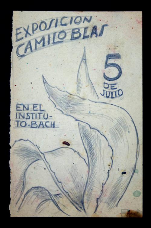 Diseño de carátula para el catálogo 'Exposición Camilo Blas', en el Instituto Bach
